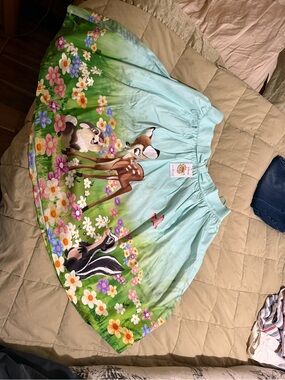 Stichshop Aqua Floral Bambi Print Midi Skirt